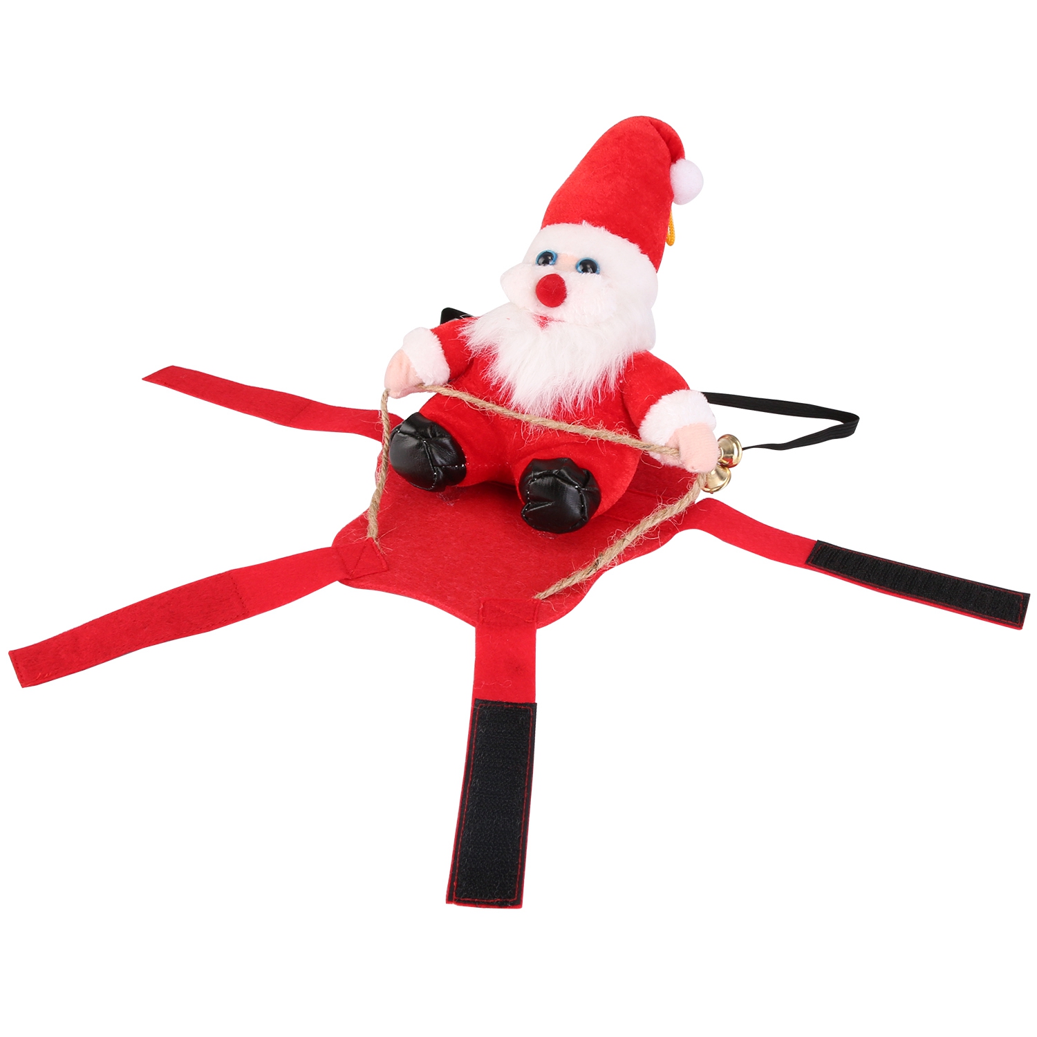 Opciones de Tamaño S-M-L-X - 1 Pieza Traje de Navidad para Mascotas - Chaqueta Roja con Patrón de Papá Noel y Campana para Perros y Gatos — imagen 2