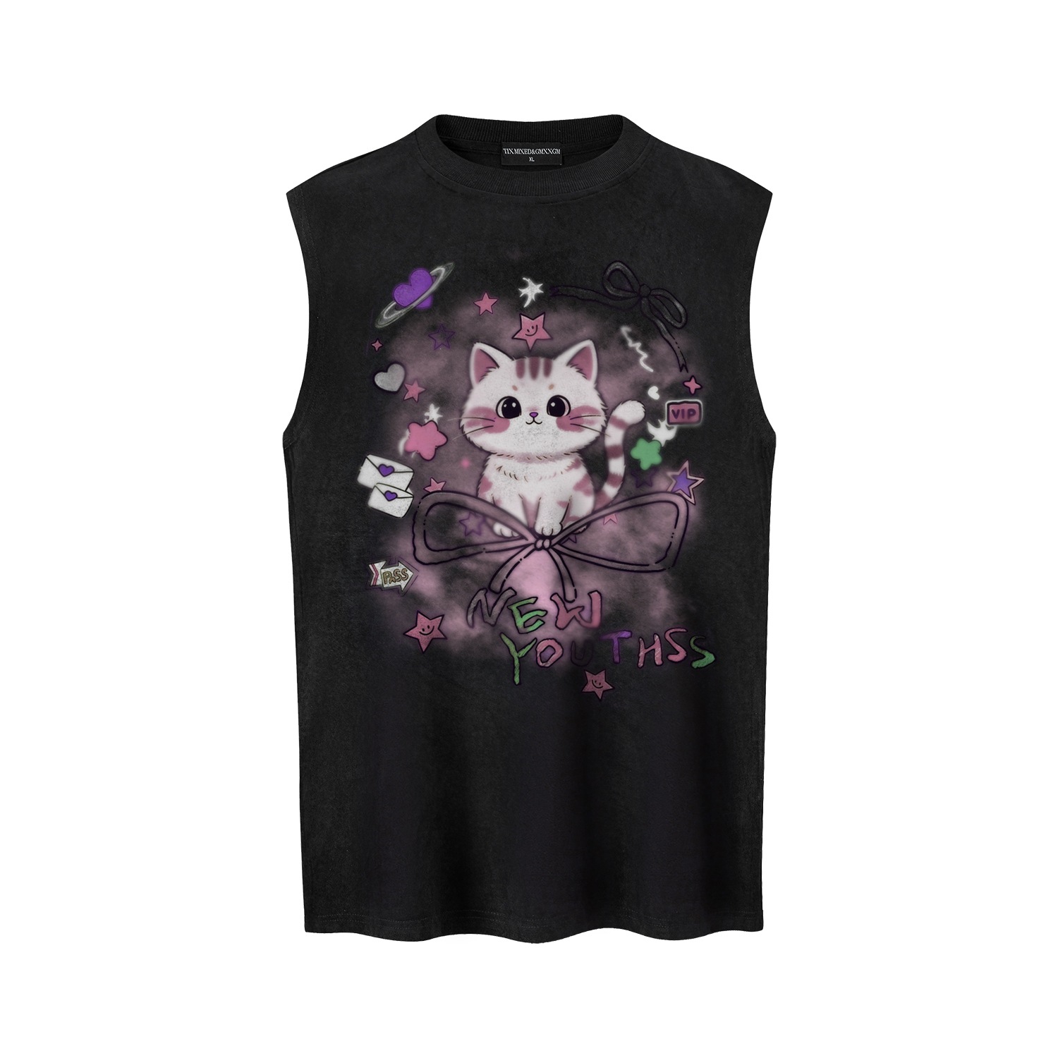 Camiseta de Manga Corta con Diseño de Gato Cool — imagen 10