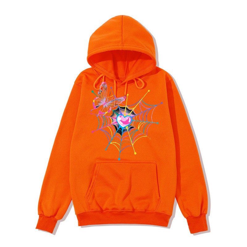 Dark Gothic Streetwear Hoodie for Men and Women, Large Size Spider Web Pattern Zipper Sweatshirt — image 15