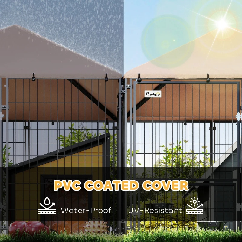 Casa para Perros al Aire Libre Grande con 2 Habitaciones, Comidas Rotativas y Altura Ajustable, Envíos de Paquetes Diferentes - Atención a las Dimensiones y Peso en los Detalles — imagen 2