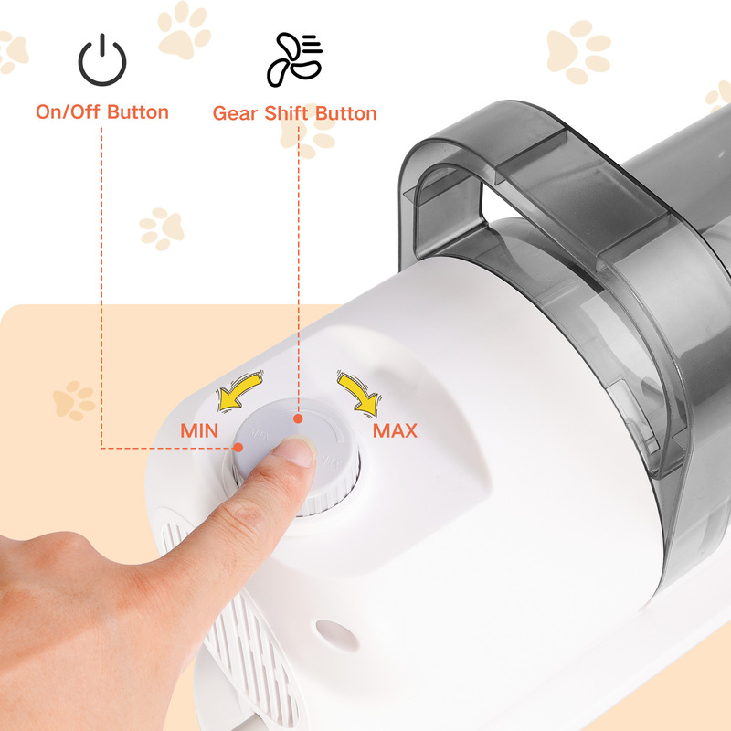 Kit de limpieza y peinado para mascotas MicroData 2,5L con cepillos eléctricos y cepilladoras para gatos y perros | 2 en 1 Despejado y aspiración — imagen 5