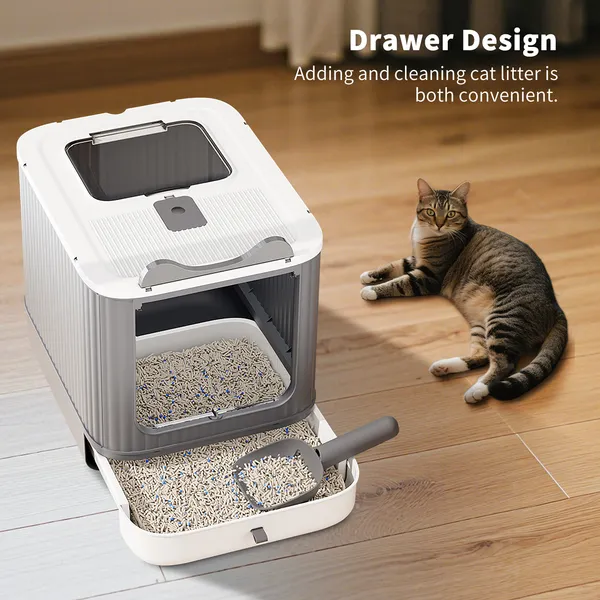 Caja de Arena para Gatos Elevada y Sin Escape, Blanco Elf, Hecha de Materiales Resistentes y Duraderos, Ideal también para Hogares con Más de un Gato — imagen 6