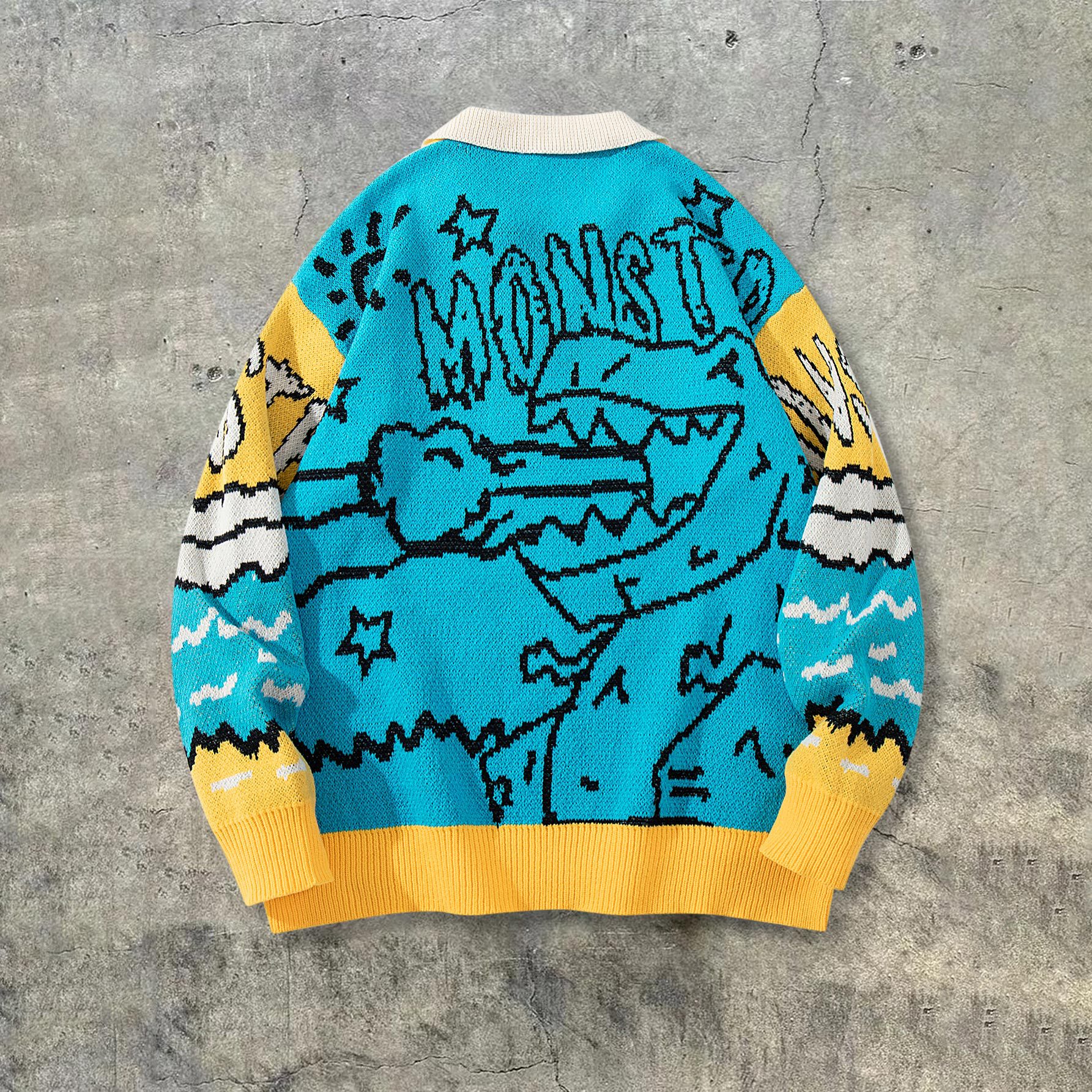 Dinosaur long sleeved loose sweater for men — image 4