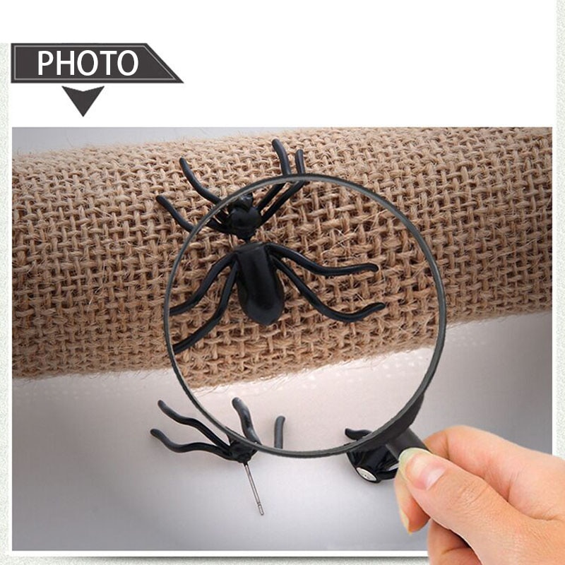 Halloween Decoration 1Piece 3D Creepy Black Spider Ear Stud Earrings for Haloween Party DIY Decoration Home Decor — image 3