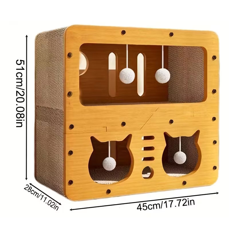 3-in-1 Cat House, Bed & Scratch Post - Multi-Layer Structure Made of Soft, Eco-Friendly Cardboard — image 8