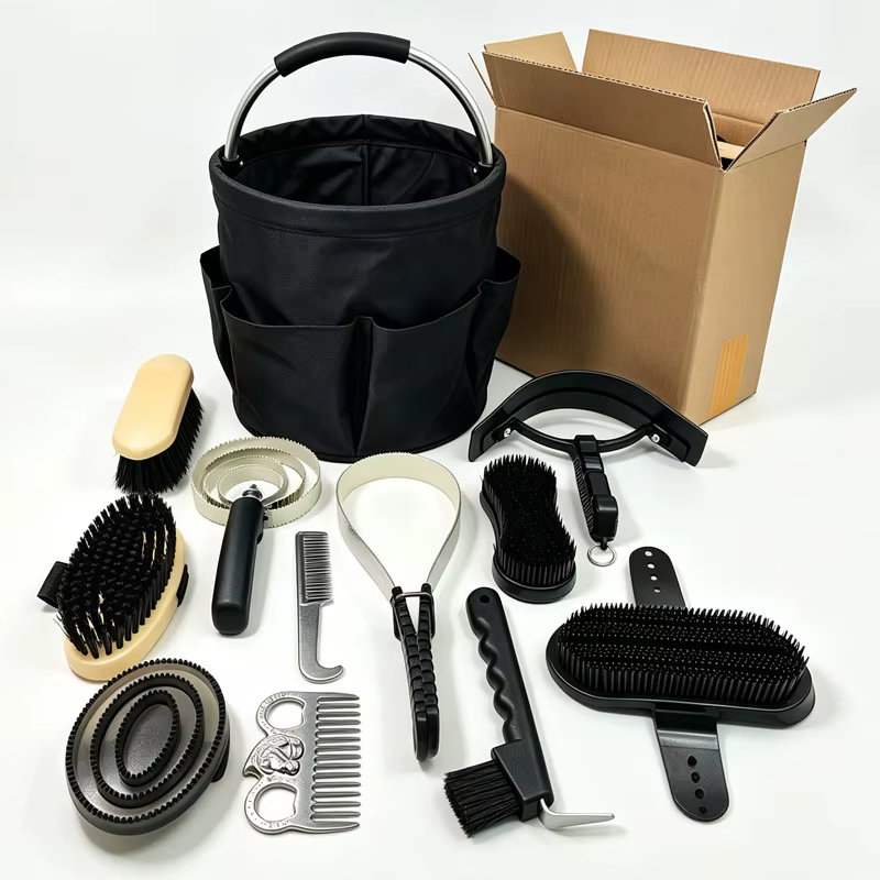 Horse Grooming Kit 12‑Pcs Horse Care Cleaning Tools Set with Foldable Storage Bucket for Horse Care — image 2