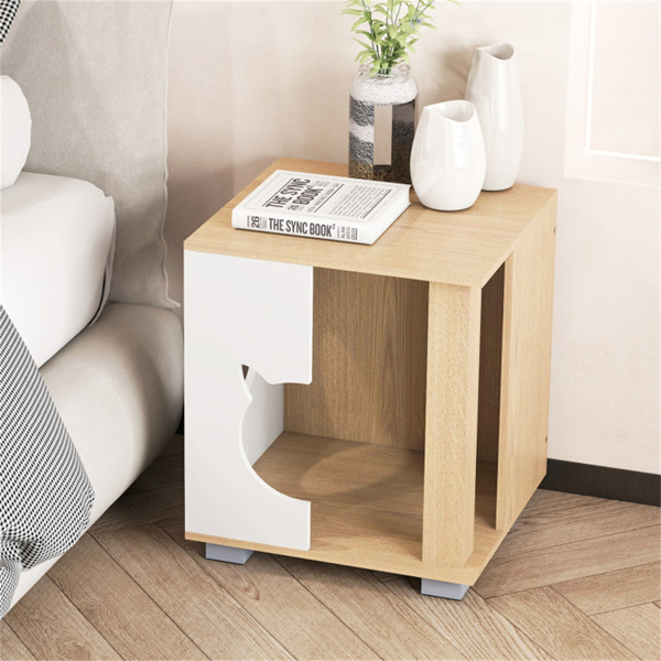 Multipurpose Wooden Cat House Nightstand, Sturdy Metal Base Anti-Slip Pet Furniture — image 8