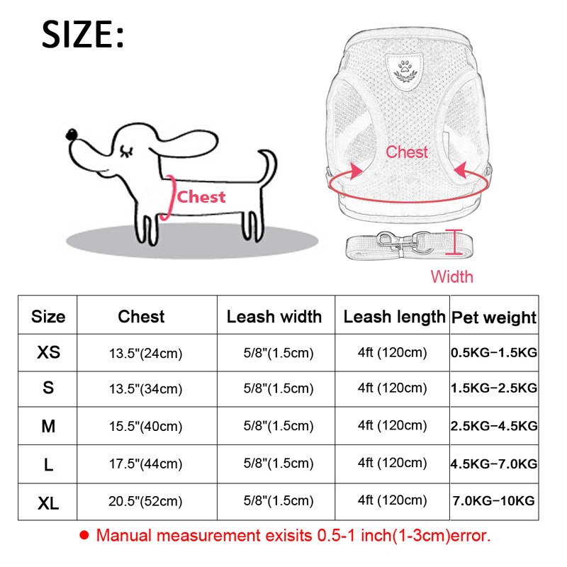 Dog Cat Reflective Harness Leash sets Adjustable Vest Walking Supplies Breathable Pet Collar — image 7