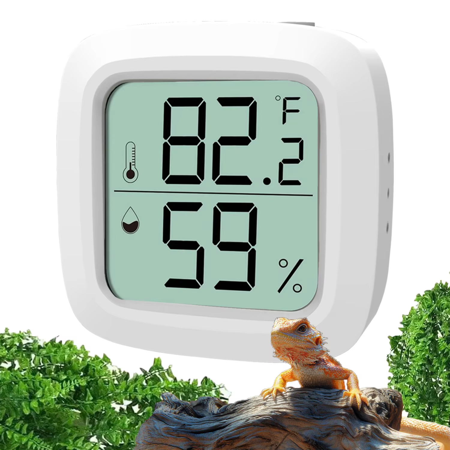Termómetro y Higrómetro para Reptiles – Medidor Digital Preciso de Temperatura y Humedad con Pantalla LCD para Accesorios de Tanque de Dragones Barbudos — imagen 1