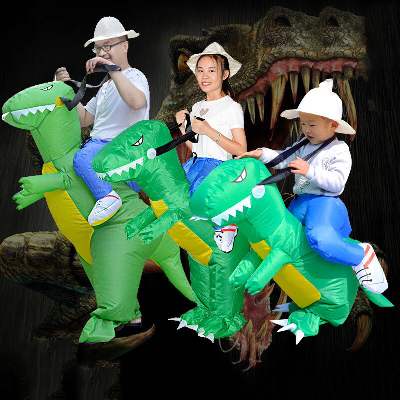 Ropa Inflable de T-Rex para Niños con Dinosauro 3D, Color Rojo, Para Adultos que Montan — imagen 1