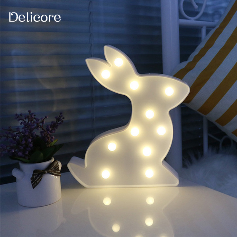 INS Creative Cute Rabbit Animal Modeling Light Children's Room Atmosphere Decoration Fun Night Light Shooting Props — image 6