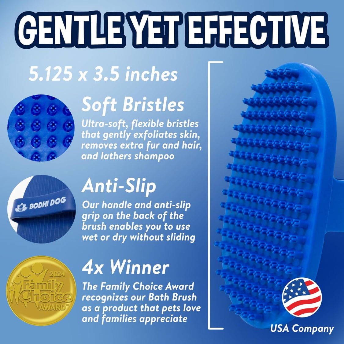 Cepillo de Champú para Perros y Gatos - Suministros de Aseo Canino y Felino - Cepillo para Pelo Largo y Corto - Escudilla Premium para Baño, Ducha y Rociador — imagen 2