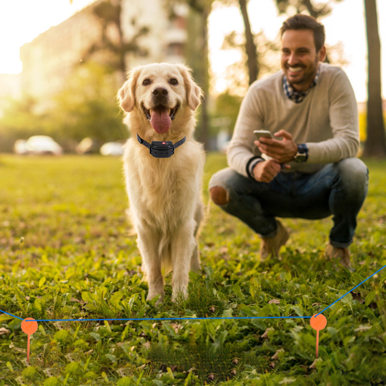 1 Juego de Sistema de Cerca para Perros Sistema de Contención para Mascotas con Cien Niveles Ajustables, Receptor Recargable Impermeable IPX7, Cerca Subterránea para Perros Pequeños, Medianos y Grandes — imagen 5