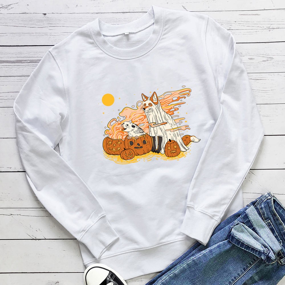 Dog Pumpkin Printed Halloween Hoodie — imagen 3