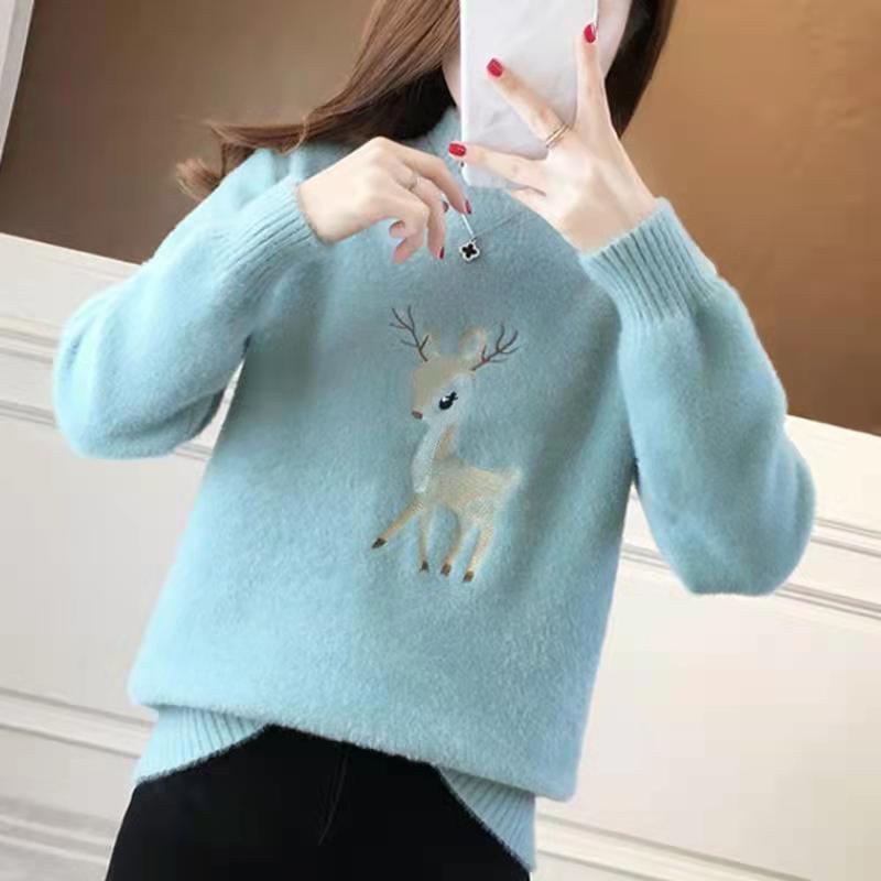 Sudadera de Imitación Visón con Cuello Mock para Mujer, Estilo Casual y Universitario — imagen 7