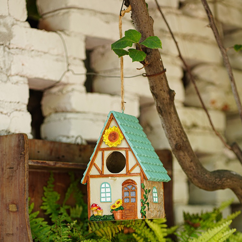Casa de Pájaros para Jardín Pequeña Decoración Exterior — imagen 3
