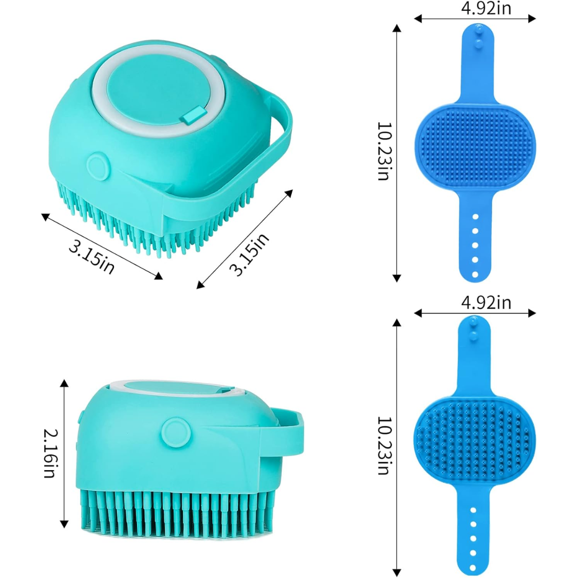 Set de 6 Piezas: Cepillo de Baño para Perros, Cepillo de Dientes, Cepillo de Mango Ajustable para Champú y Estropajo, para Perros y Gatos de Pelo Corto y Largo, Elimina Eficazmente Olores y Manchas — imagen 4