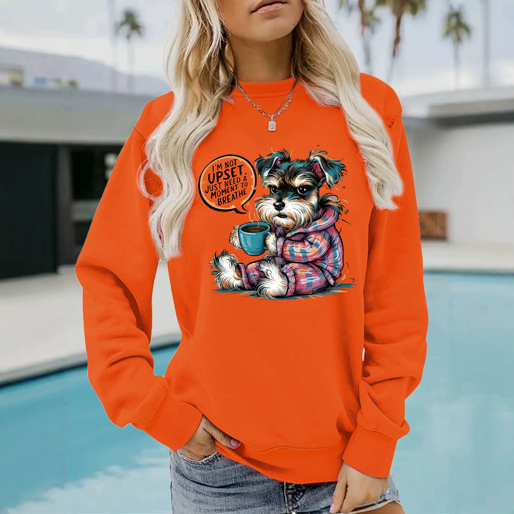 Long sleeved round neck shirt with dog letters — image 6
