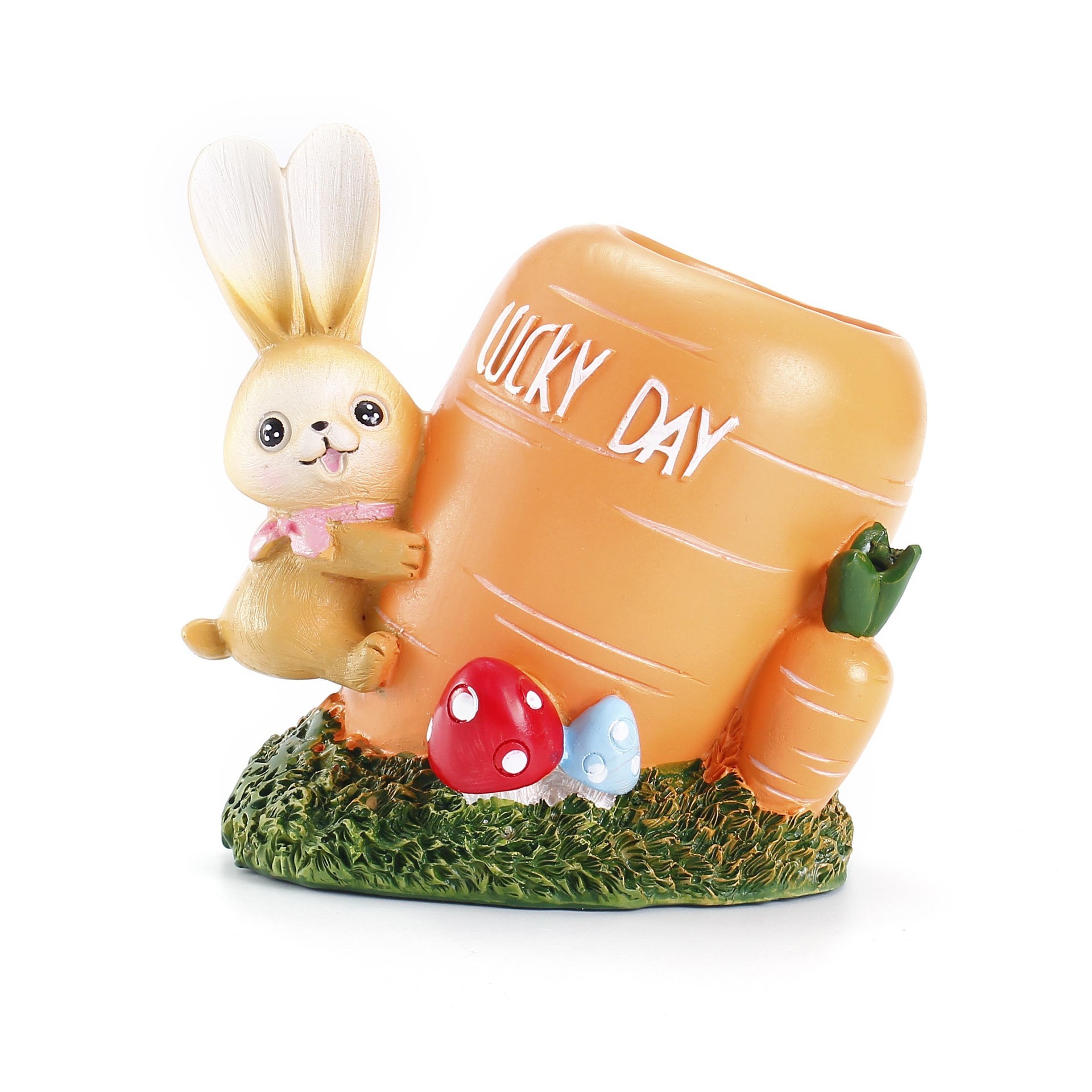Rabbit resin decoration storage desktop