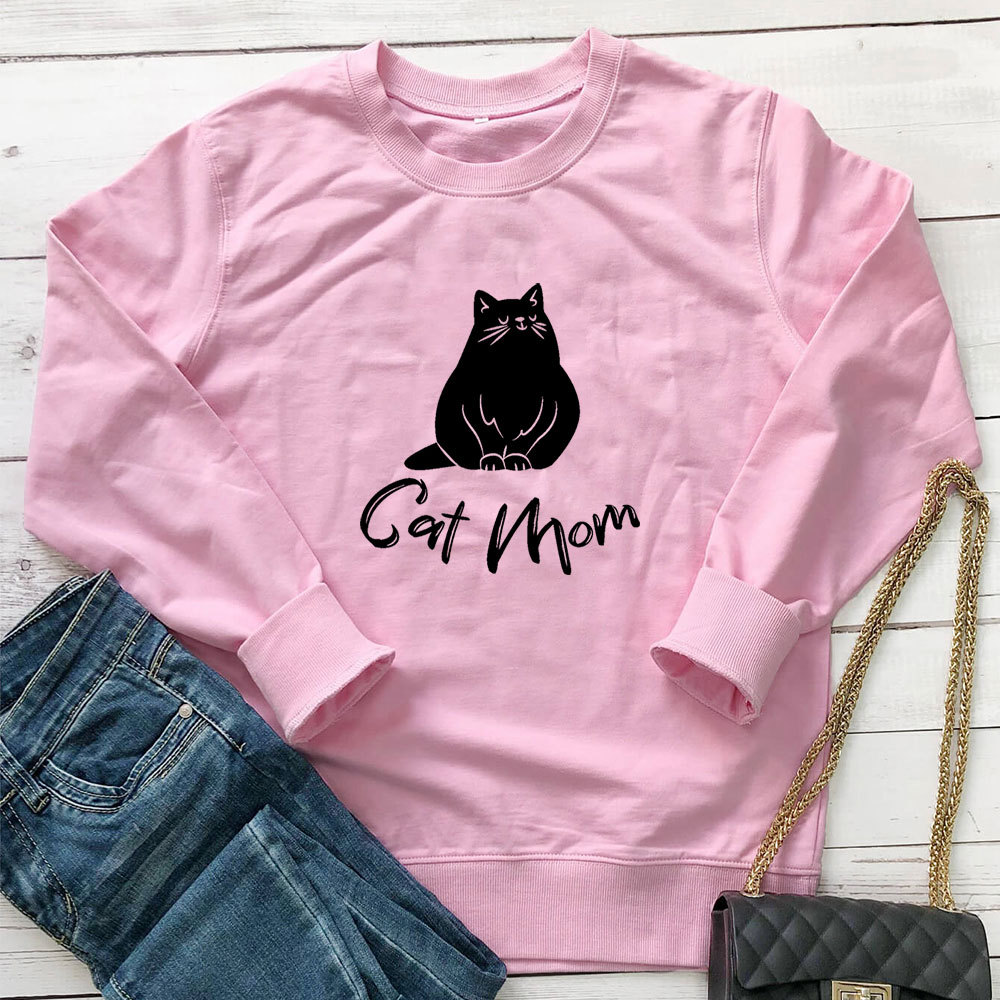 Cat printed round neck long sleeved sweatshirt — image 7