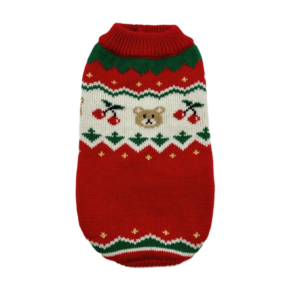 Christmas cherry pet sweater autumn and winter pet dog clothes small dog and cat warm — image 2