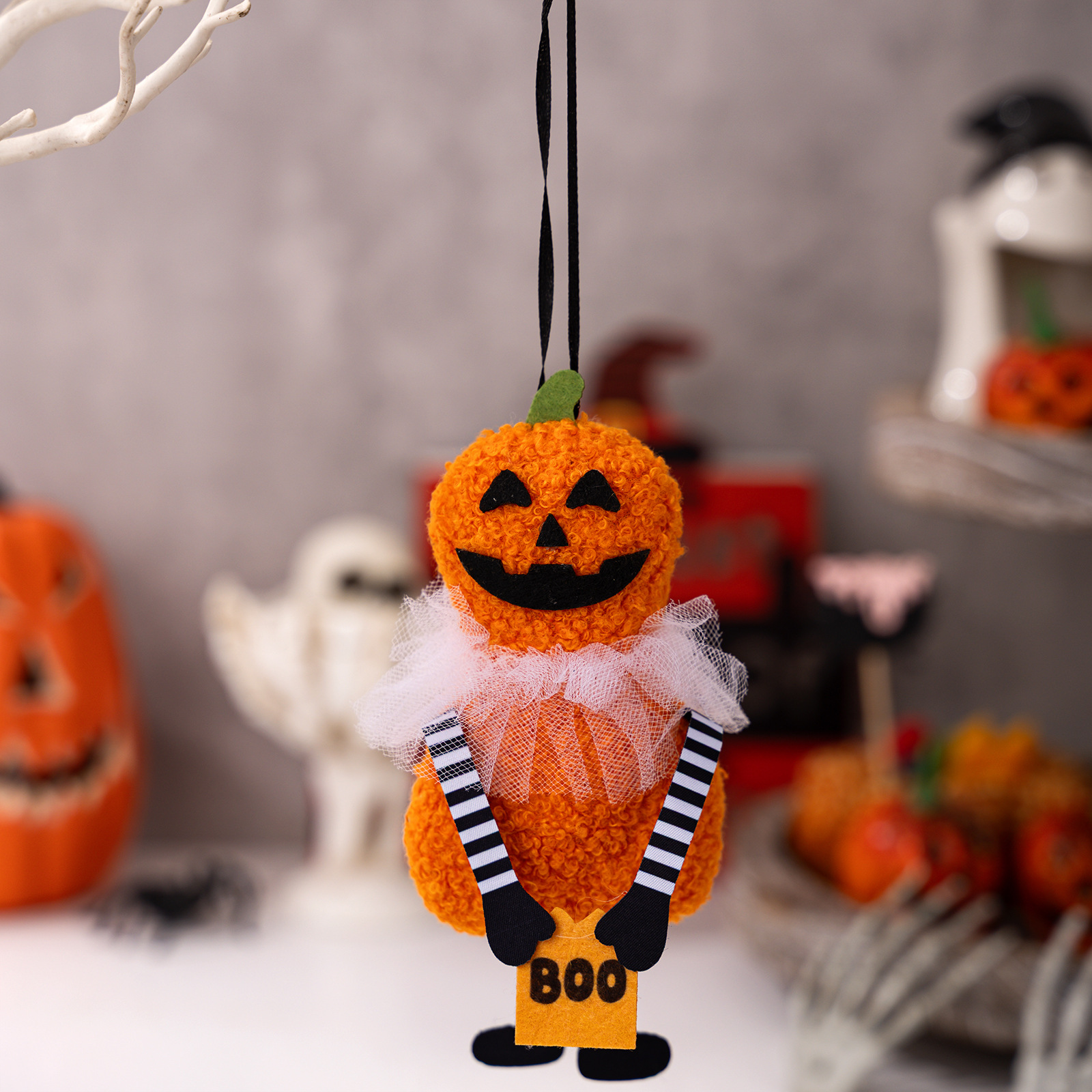 HaoBei Halloween Decorative Hanging Ornaments Pumpkin Black Cat Ghost Skull Festival Home Party Small Hangings — image 7