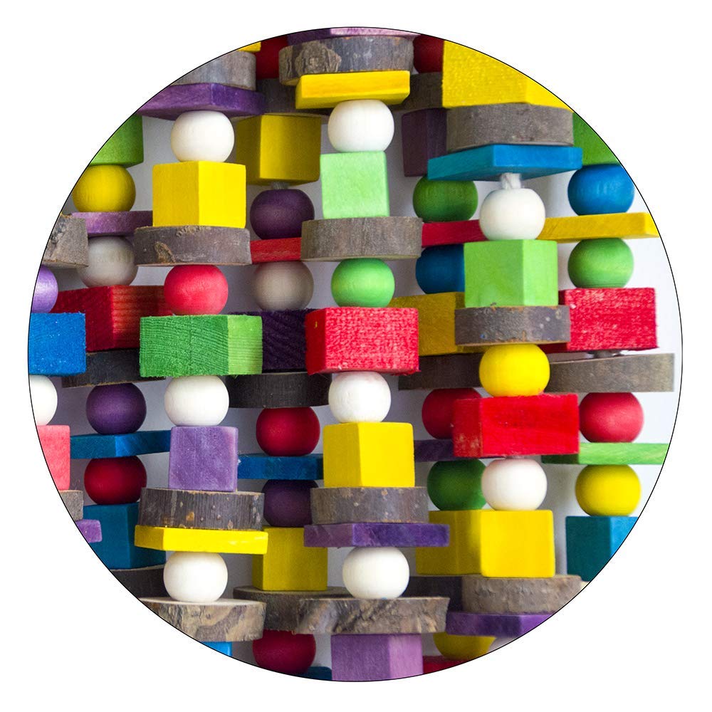 Juguetes de masticación para loros grandes - Bloques de madera naturales multicolores para loros que mastican, ideal para loros africanos grises, macaos y una variedad de loros de Amazonas — imagen 2