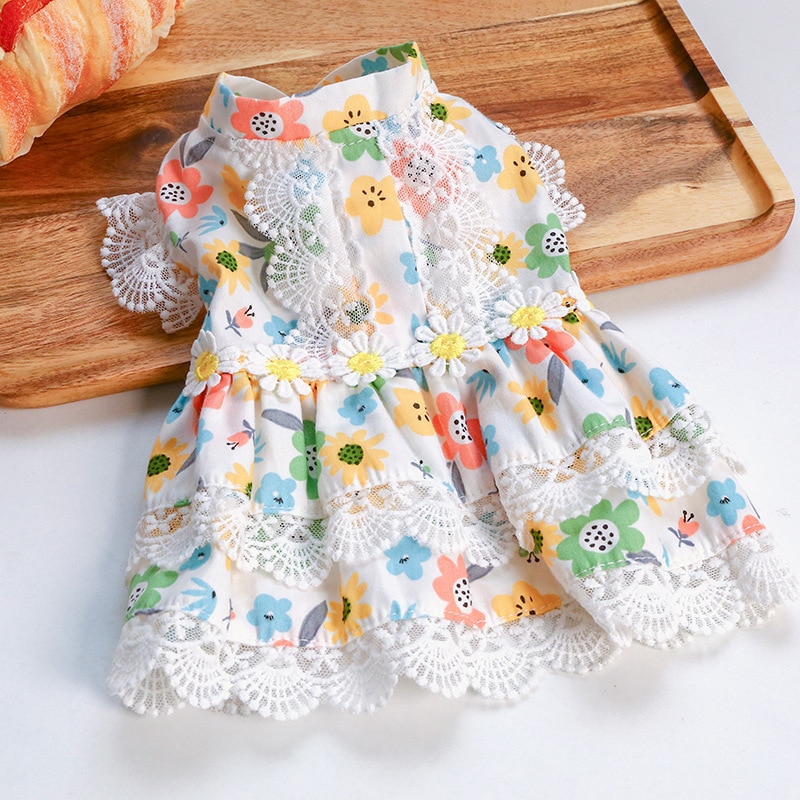 Floral dress dog Clothes skirt Super for dogs Clothing pet Outfits — image 5