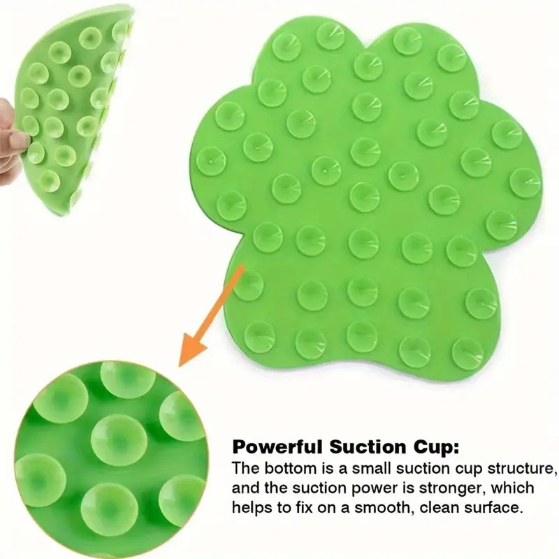 Plato de Lamer para Perros con Cepillo de Silicona Plato Lento para Mascotas Protección contra Pérdidas de Alimento Plato de Bautismo para Perros Distracción y Entrenamiento con Succion — imagen 6
