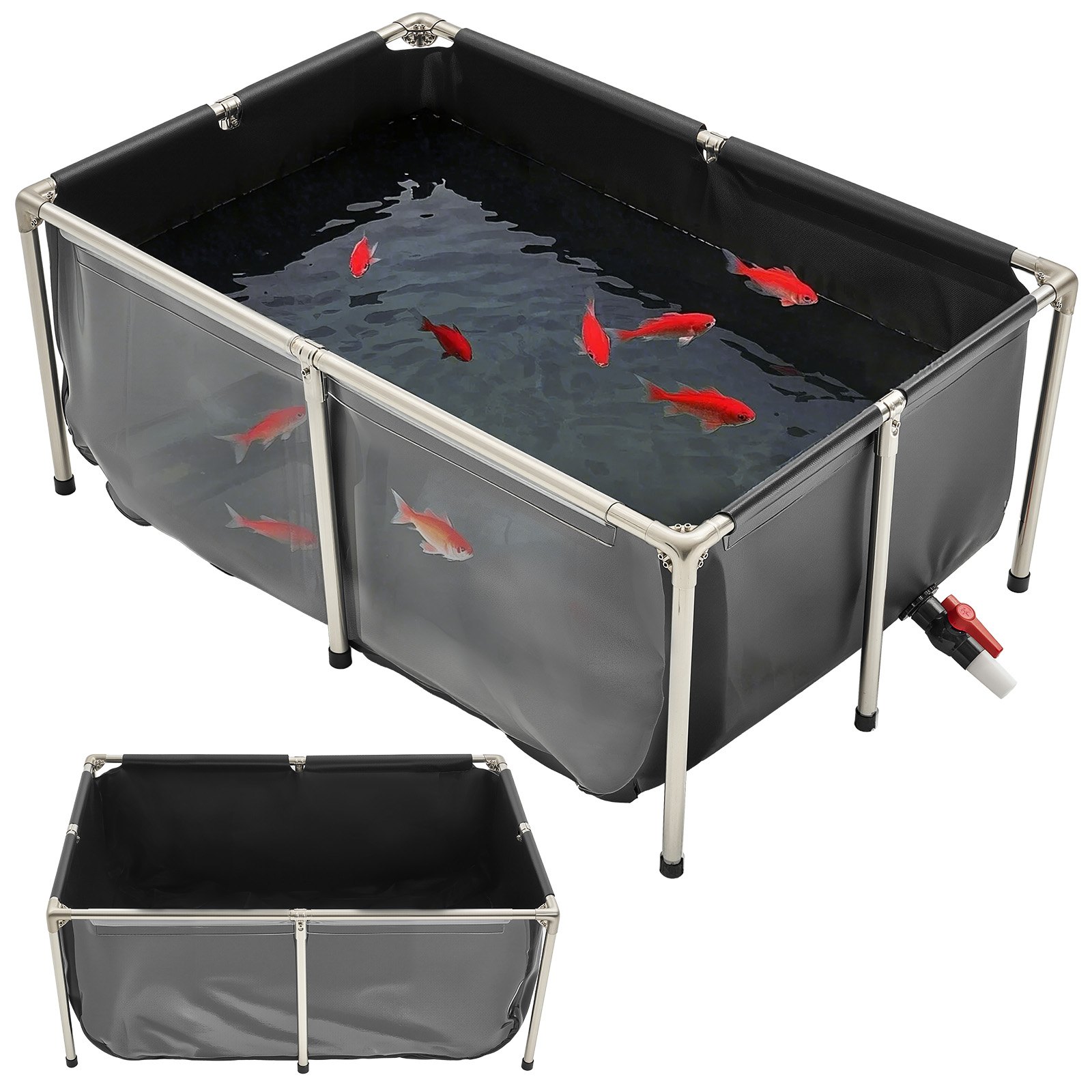 Tanque de Peces Sobre Tierra con Panel de Visión Transparente 126.8 Gal de Malla de PVC — imagen 1