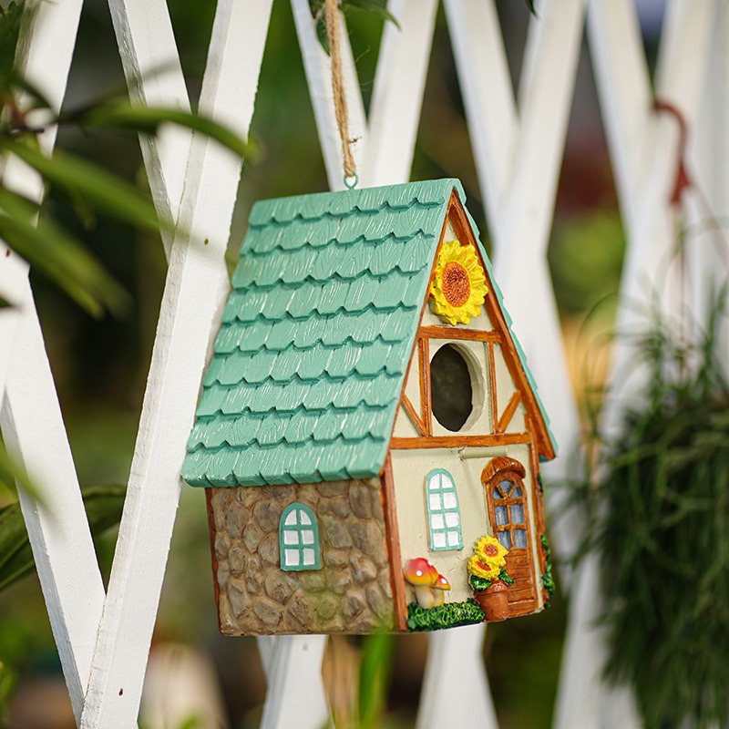 Casa de Pájaros para Jardín Pequeña Decoración Exterior — imagen 2