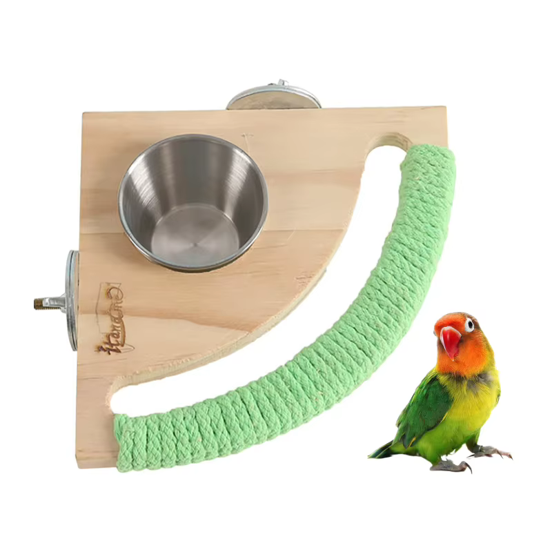 Perchas para Áviles - Soporte de Cárcel con Tazón de Aluminio Inoxidable para Papagayos y Colibris — imagen 5