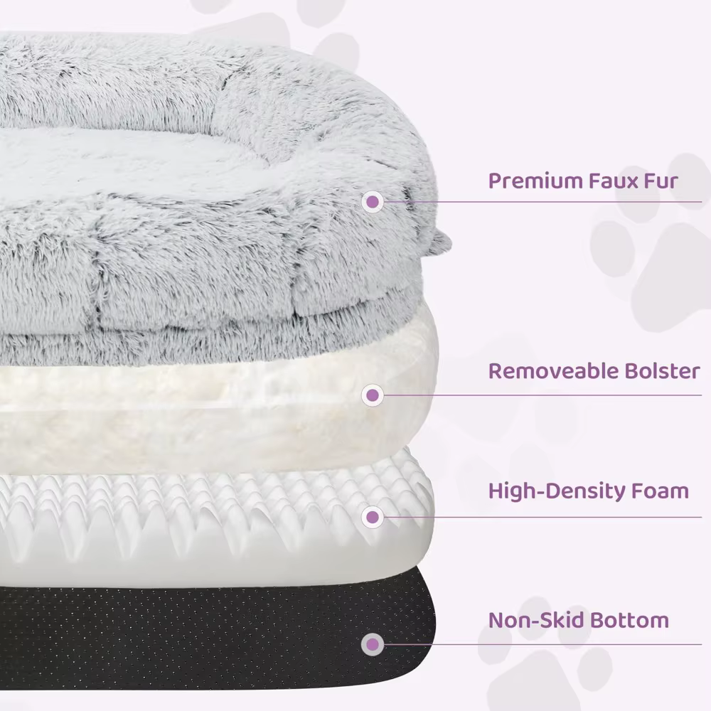 Cama para Adultos y Mascotas de Gran Tamaño, 46 x 10 x 76 cm, Diseño Ortopédico, Cubierta Removible, Personalizable — imagen 4