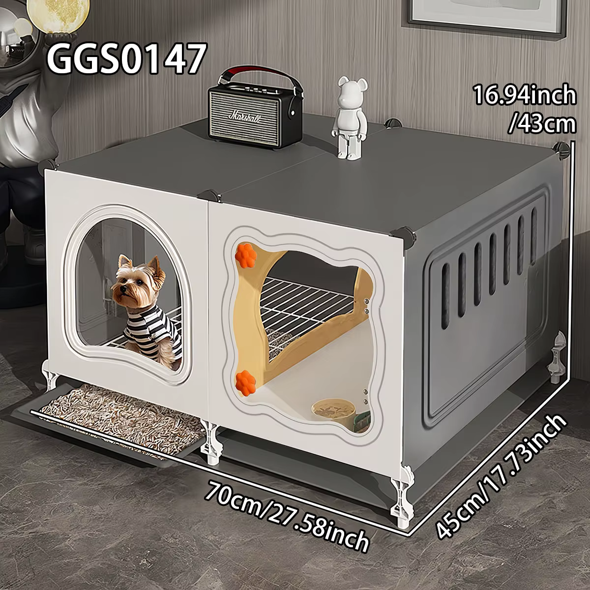 Puppy House with Toilet, Large Indoor Space for Home Use, Rabbit Villa, Kitten Cage, Rabbit Cage with Tray — image 1