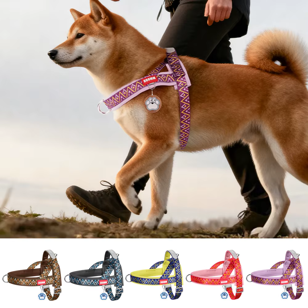 Traje de Trenza para Perros con Diseño Estampado, Suave y Ajustable sin Tirar con Manija para Todas las Razas de Mascotas — imagen 1