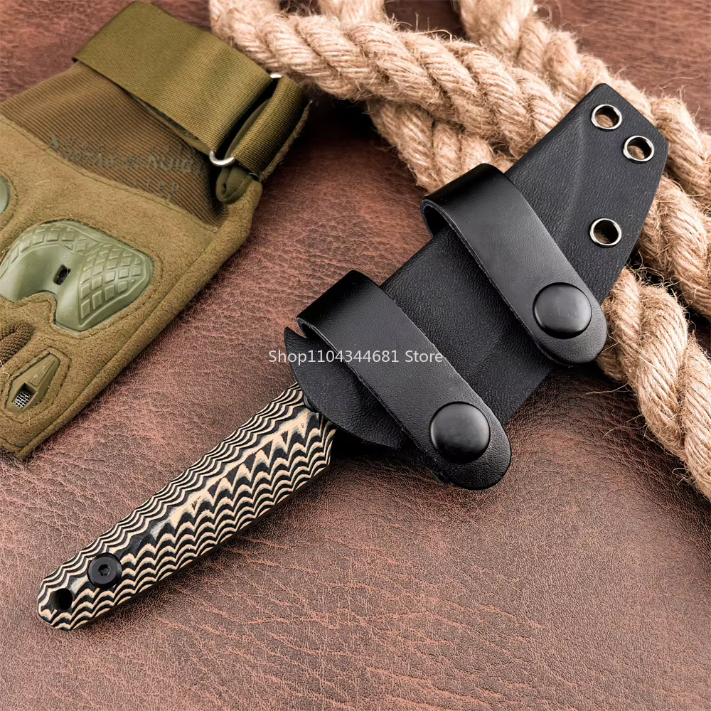 Outdoor Multi-fuctional Straight Knife Full Tang 8Cr13Mov Fixed Blade Knife G10 Handle and Sheath Camping Fishing Essential Tool — image 5