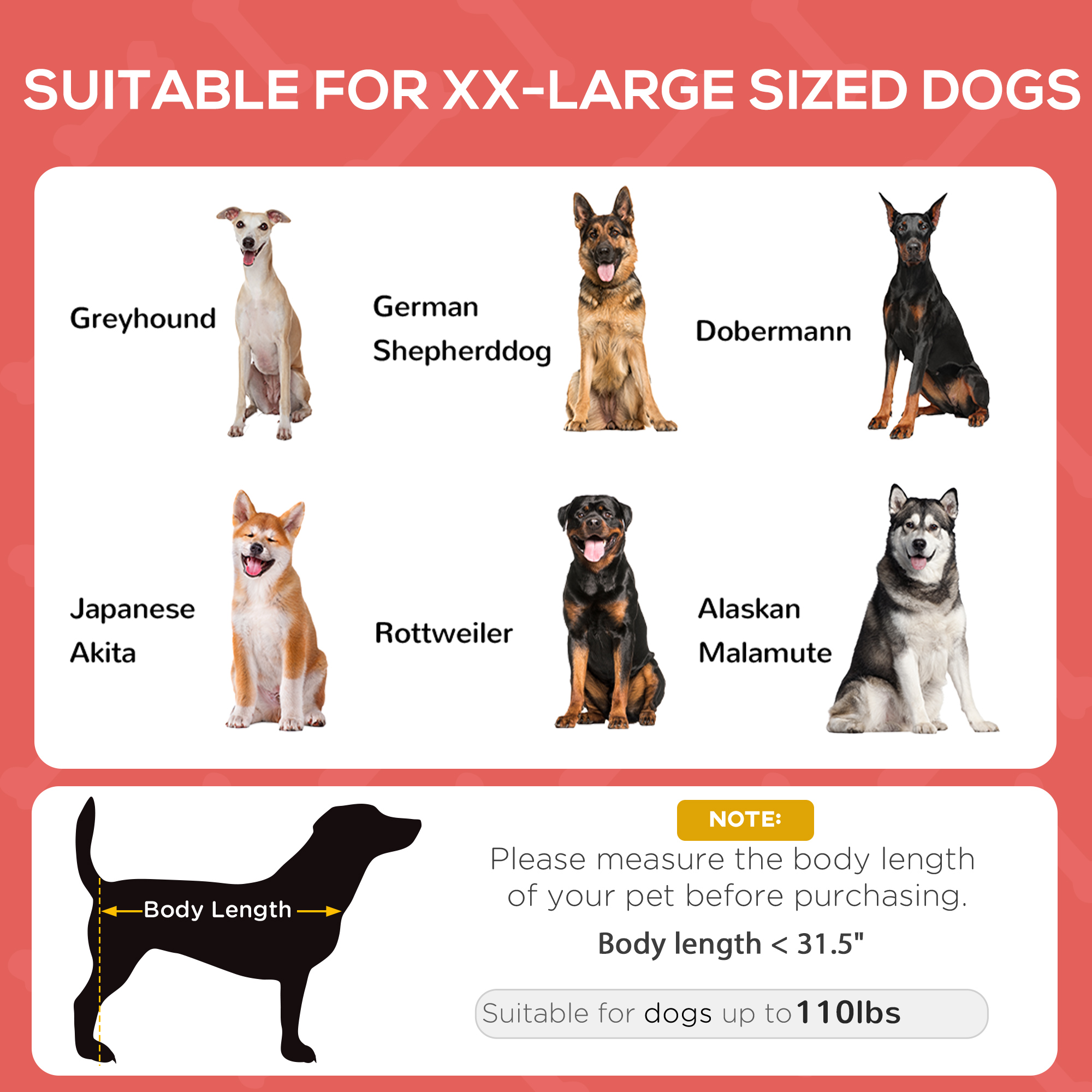 Camastro Portátil Elevado para Perro de 48" x 36" con Toldo de Protección UV, Rojo — imagen 8