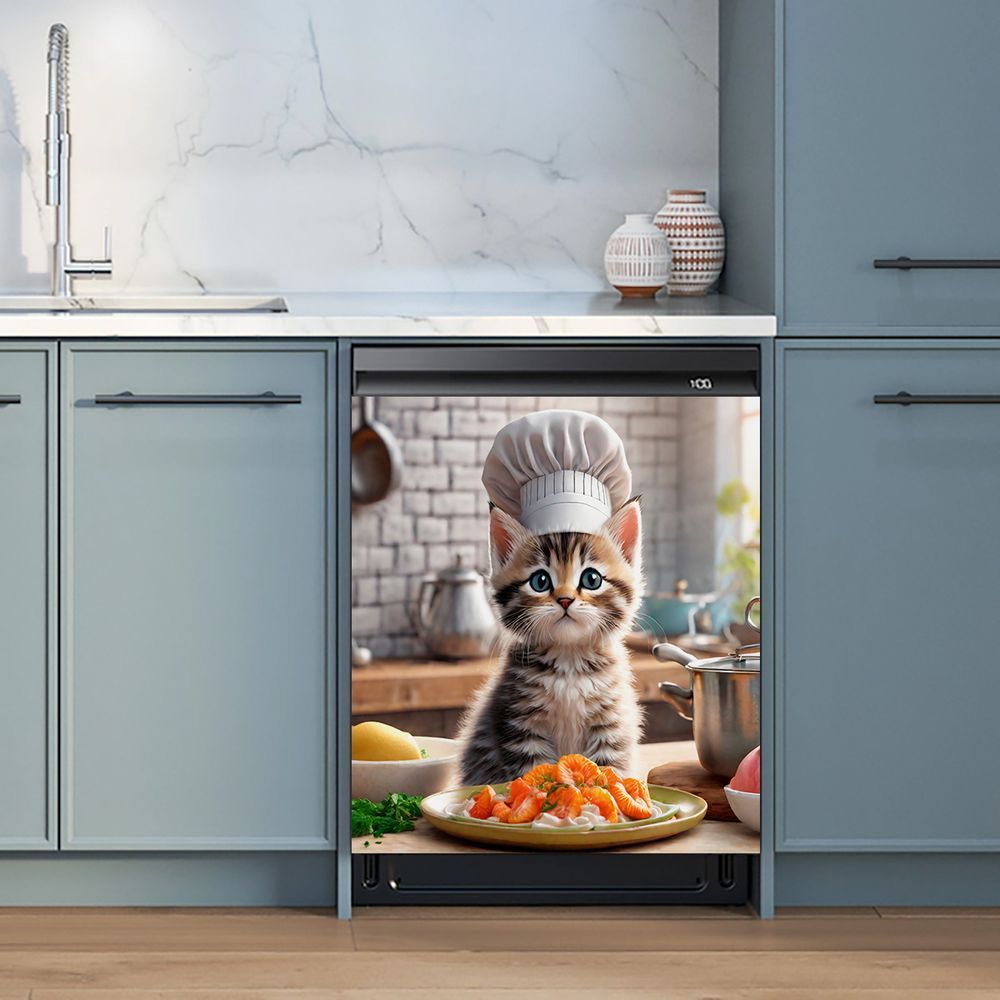 Cubierta Magnética 2D Plana para Puerta de Lavavajillas con Temática de Gato Chef, Adecuada para Lavavajillas, Refrigeradores, Etc. - Fácil de Limpiar — imagen 10