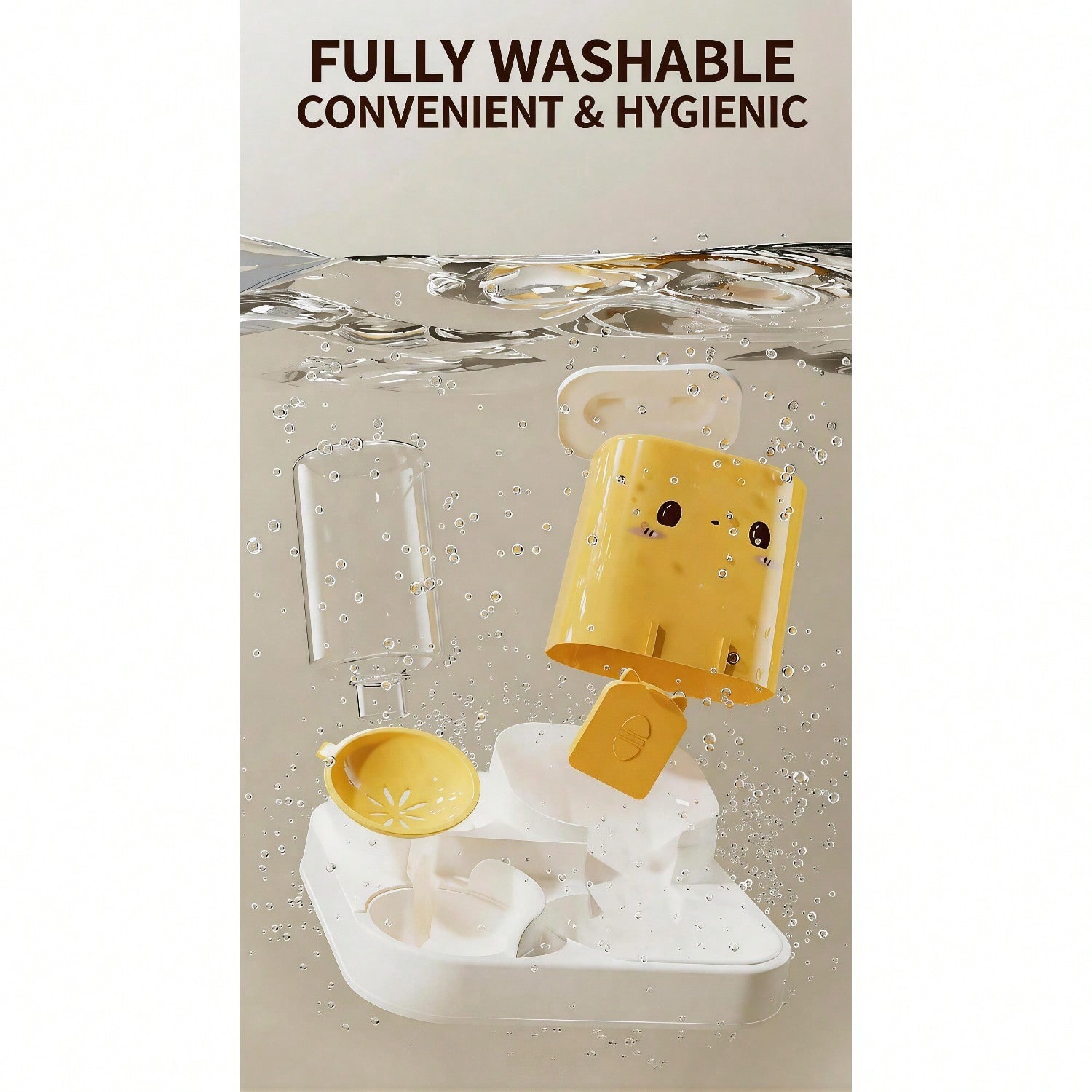 Comedero y Dispensador de Agua Automático 2 en 1 para Mascotas, Gran Capacidad Comedero de 2300ML y Bowl de Agua de 1000ML, Relleno por Gravedad, Antiderrame, Bowl Estable de Comida y Agua para Gatos y Perros, Disponible en Amarillo, Rosa y Verde — imagen 8