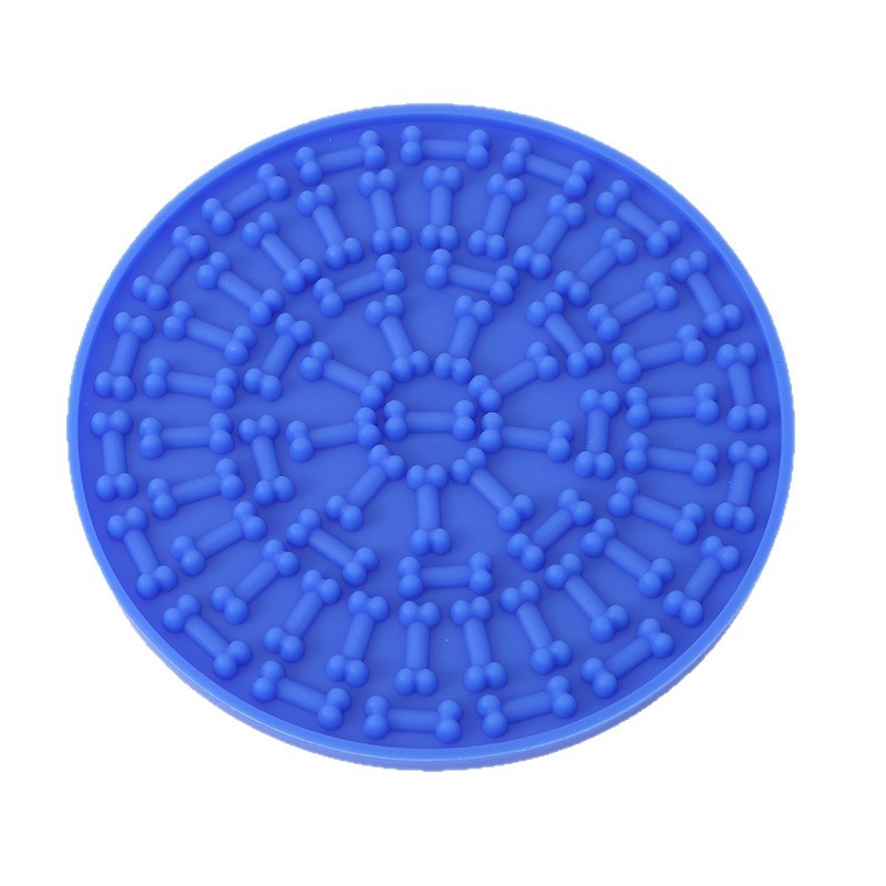 Silicone Feeding Mat with Suction Cup Pet Licking Pad Slow Feeding Mat Anti-Tip Slow Feeding Pad Round Cat Dog Licking Pad — image 1