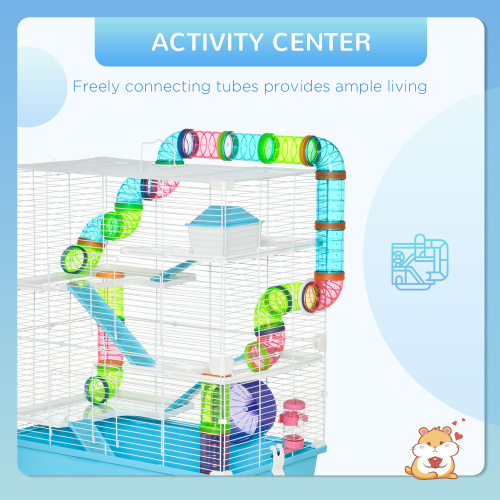 Oversized 23 Hamster Cage With Tube And Tunnel, Portable Carrying Handle — image 5