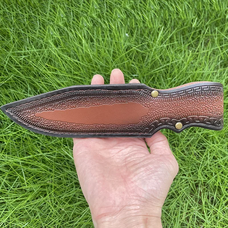 NEW Leather Sheath Belt Knife Sheath with Waist Belt Buckle Pocket Tool Knife Protective Cover (Knife Not Included) — image 5