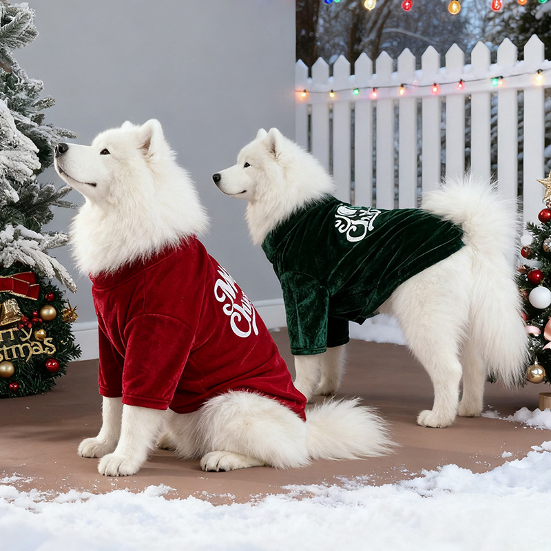 Christmas pet clothes autumn and winter two foot vest New Year's small medium and large dog clothes — image 3