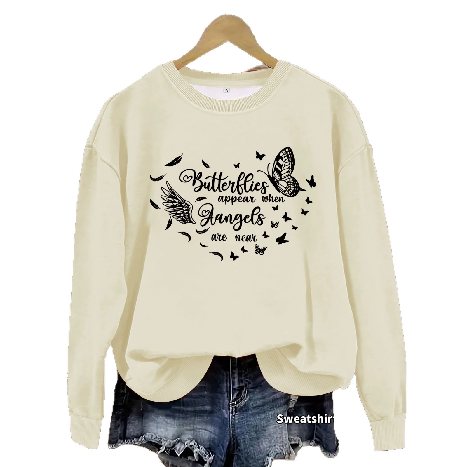 Butterfly printed long sleeved hoodie