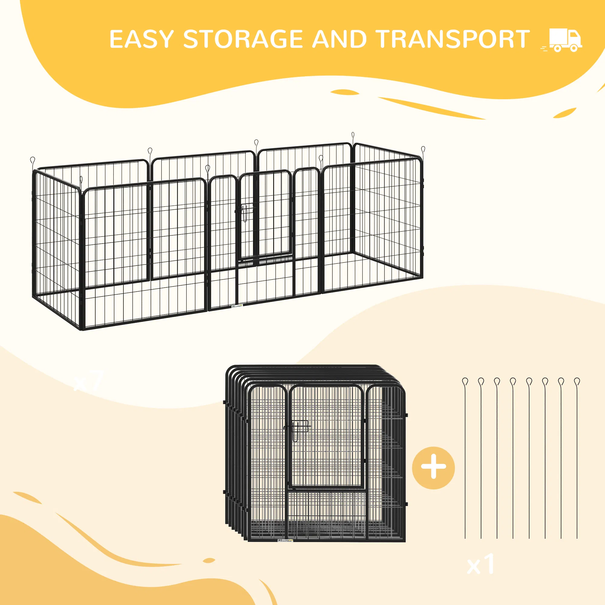 8 Panel Pet Playpen Play Yard Fence Home DIY Heavy-Duty Metal Foldable Indoor Outdoor 31.5"H — image 2