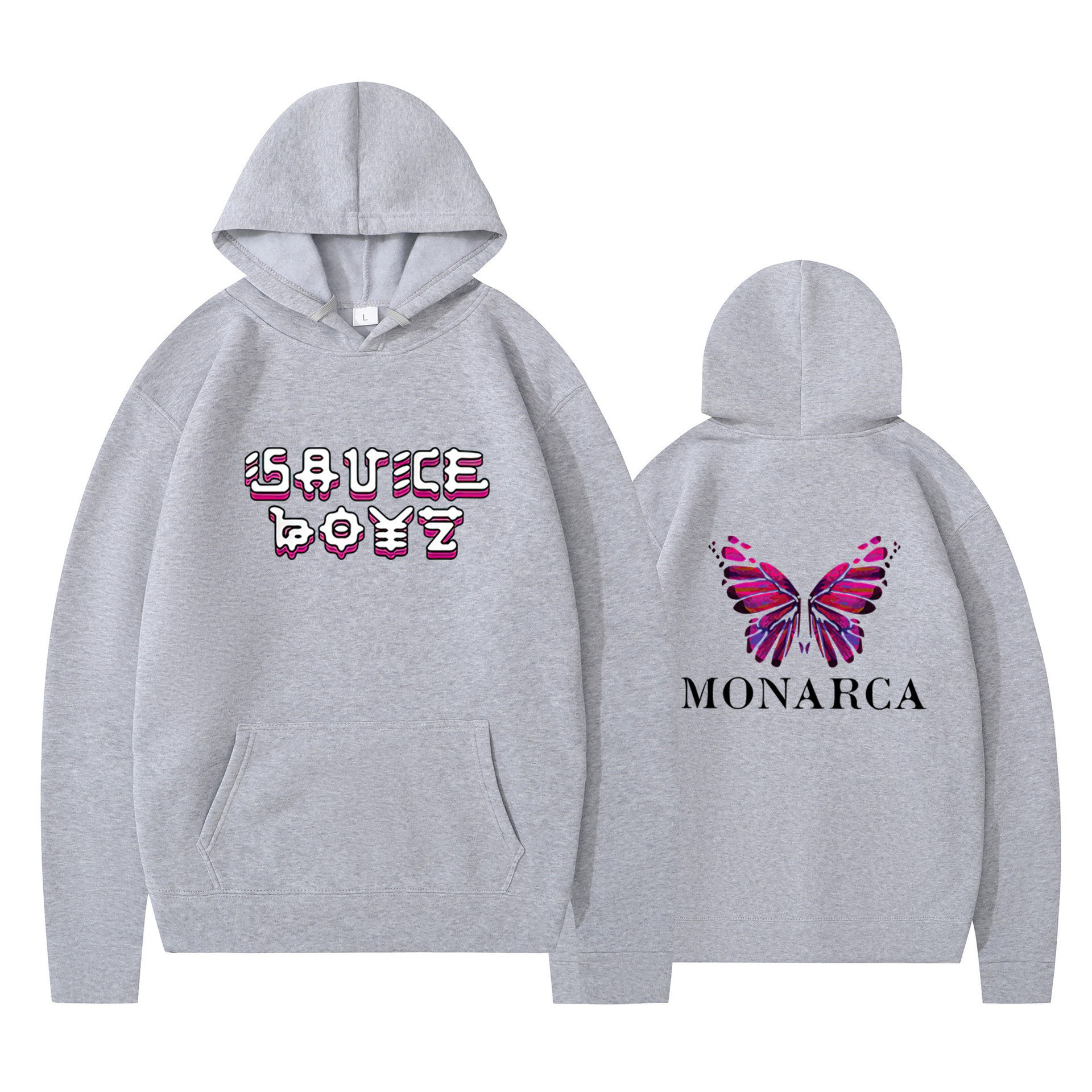 Hiphop Butterfly Print Hoodie Unisex Long Sleeve Sweatshirt Casual Top — image 3