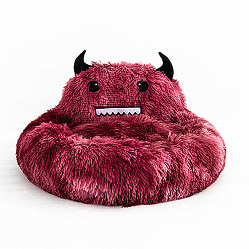 Pet Supplies Plush Small Monster Pet Nest Mattress Creative Dog Nest Autumn And Winter Warm Cat Nest — image 5