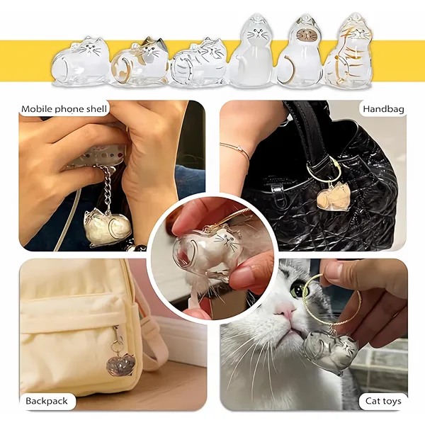 Conjunto de Pendientes de Memoria de Pelo de Gato 6 Piezas - Recuerdo de Mascota - Pendiente de Cápsula Suave, Llave Portátil — imagen 4