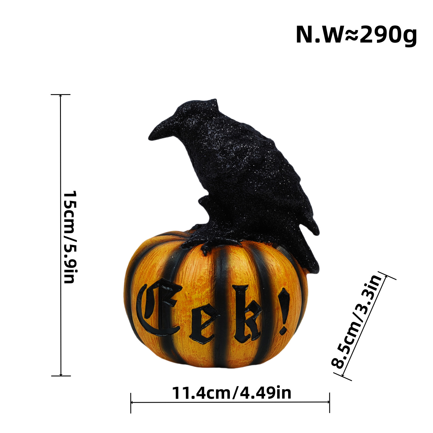 Halloween Crow Pumpkin Ornament Party Ghost Festival Resin Crafts Atmosphere Decoration Props — image 5
