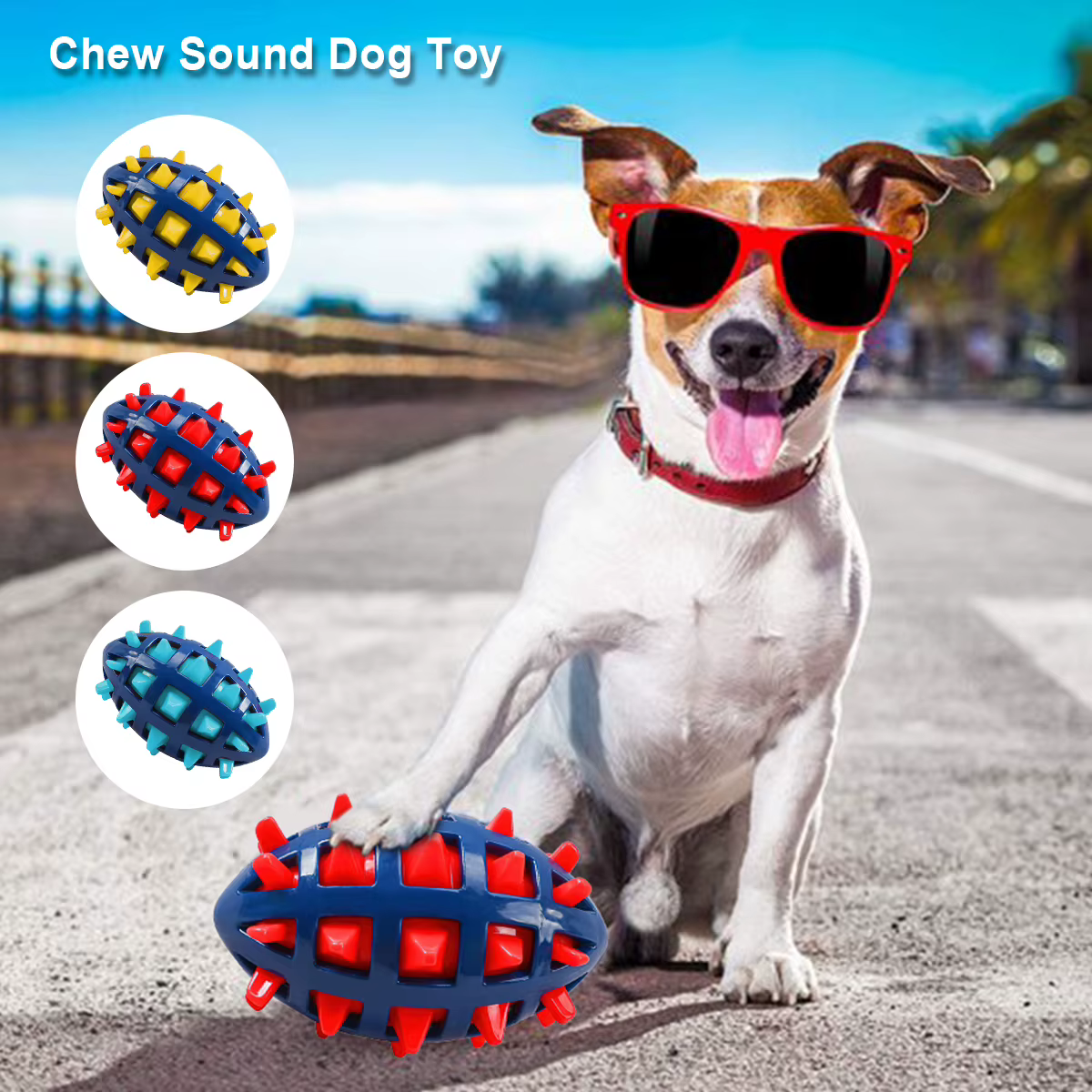 Squeaky Puppy Ball Toy Interactive Rubber Comfortable Dog Creative Pet Ball for Teething Cleaning Playing Chewers tpr sound foot — image 4